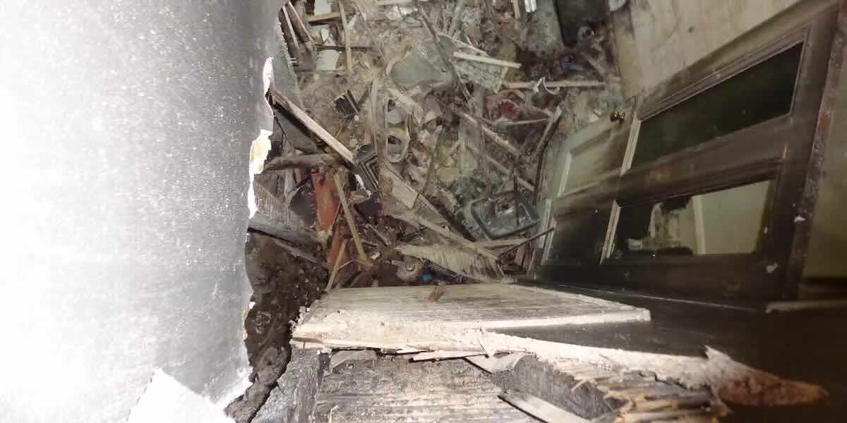 fire damage to bathroom door